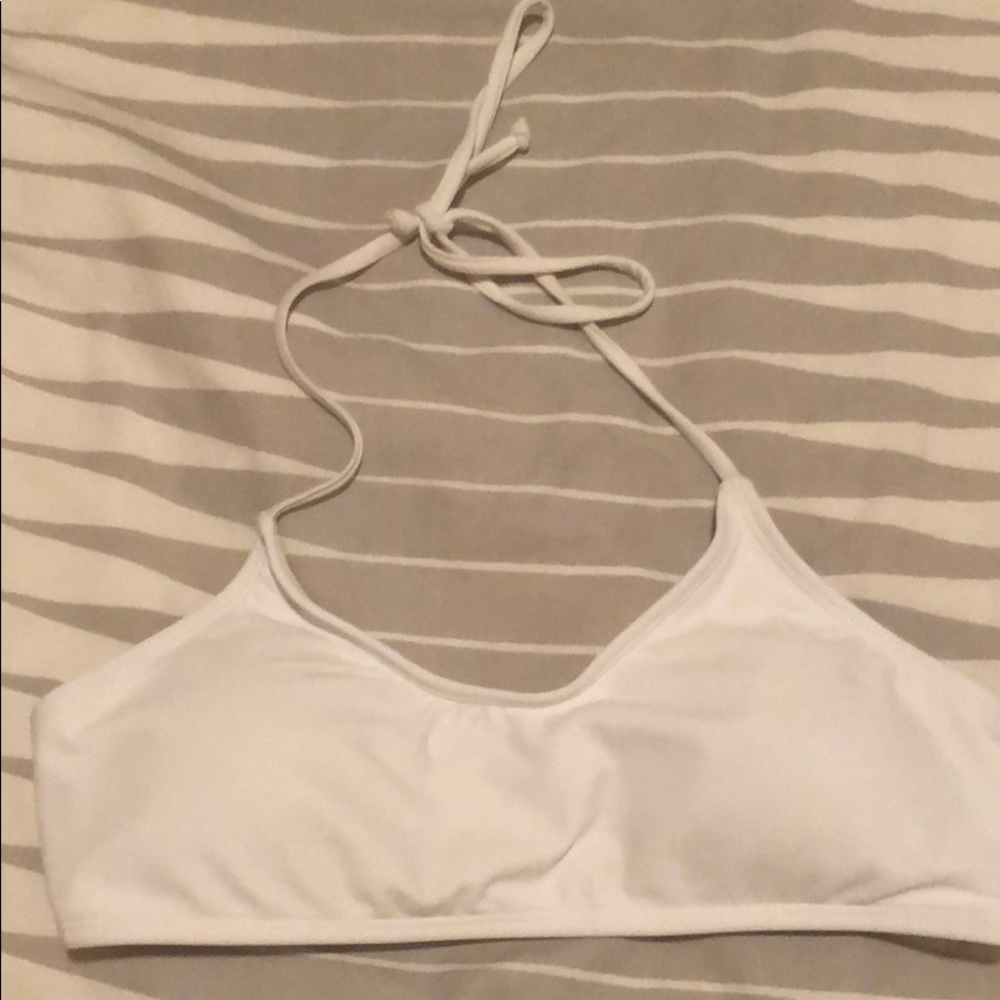 Zaful white halter bikini top size 6